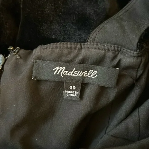 MADEWELL Crushed Velvet Black Jumpsuit, Size 00 - Picture 13 of 13
